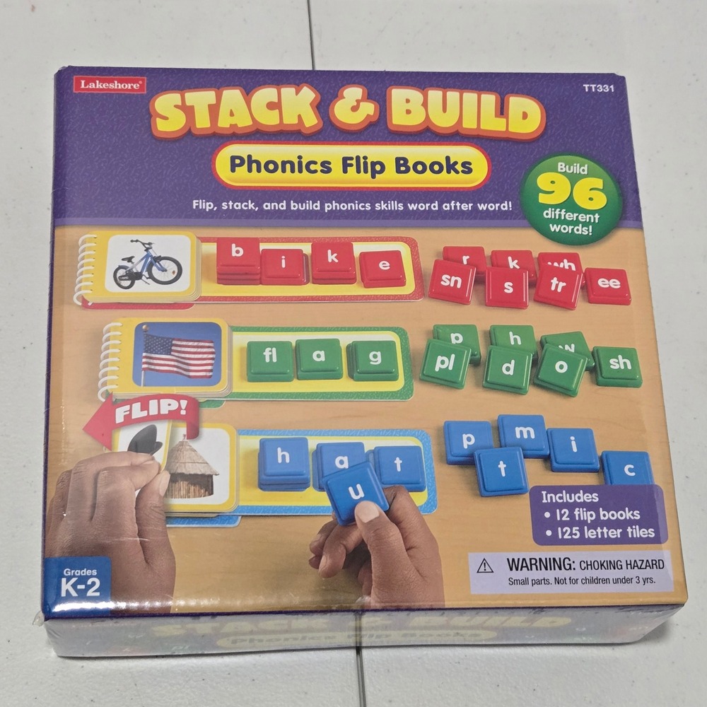 Lakeshore Stack & Build Phonics Flip Books TT331 Grades K-2 Learning Toy NEW - Picture 2 of 7